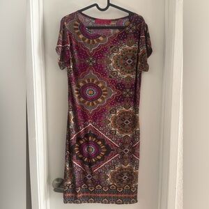 Boohoo Purple Medallion Midi Dress